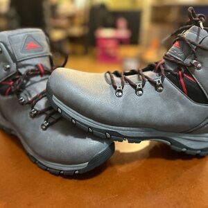 High Sierra Gray and Red Hiking Boots
